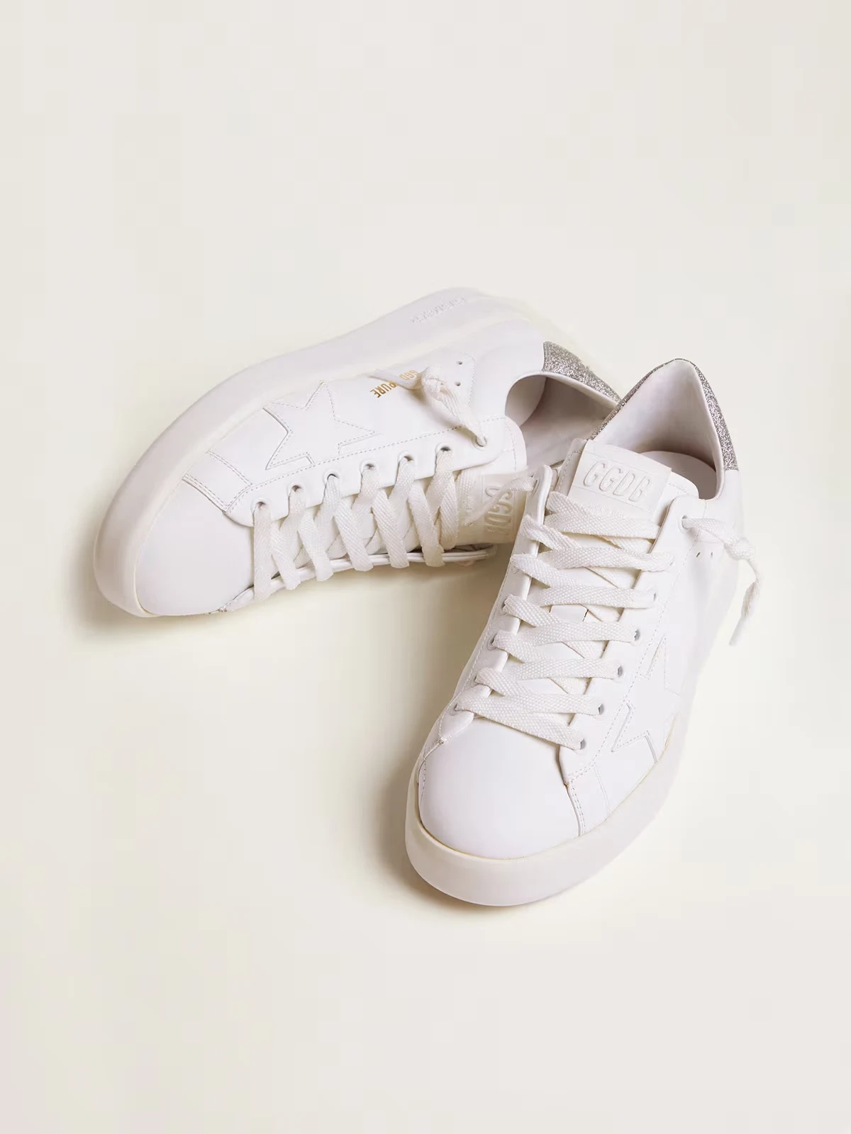 Womens Purestar sneakers with glittery silver heel tab