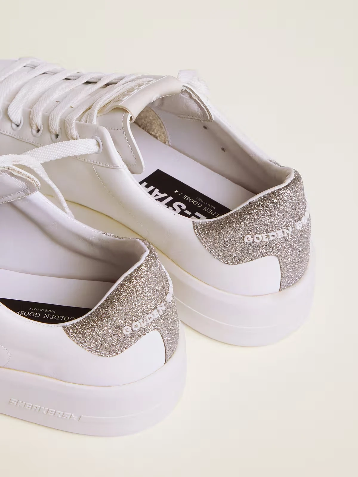 Womens Purestar sneakers with glittery silver heel tab